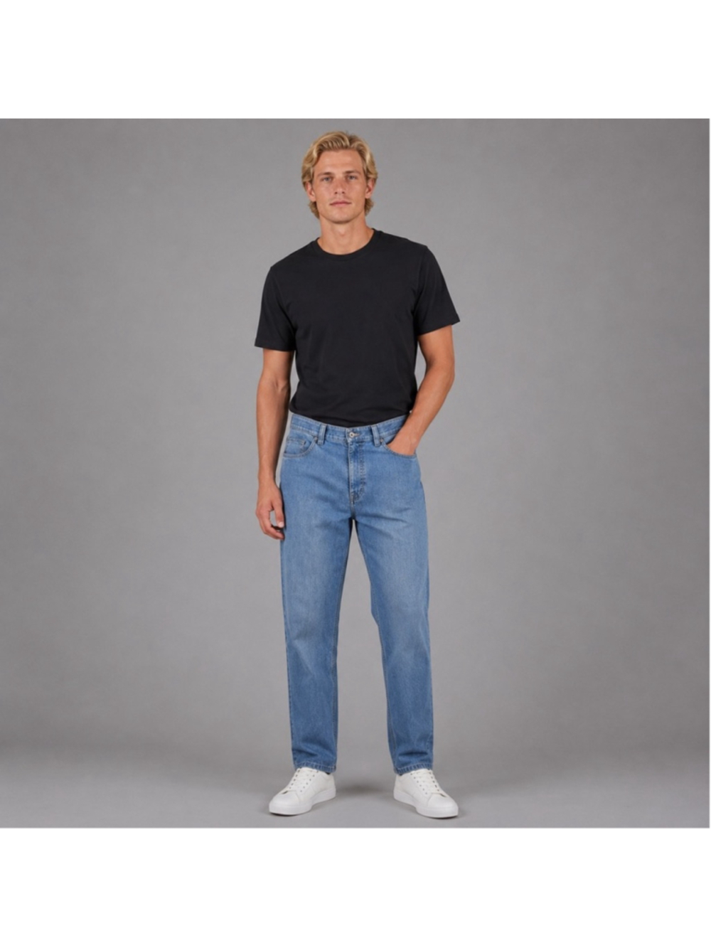 Hiltl Dude Jeans Mens 34x30 Straight Stretch Cotton Hidden Zip Pocket Waist Elas